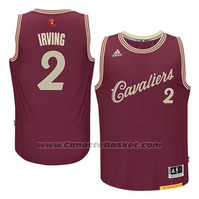 Maglia Natale 2015 Cleveland Cavaliers Kyrie Irving #2 Rosso